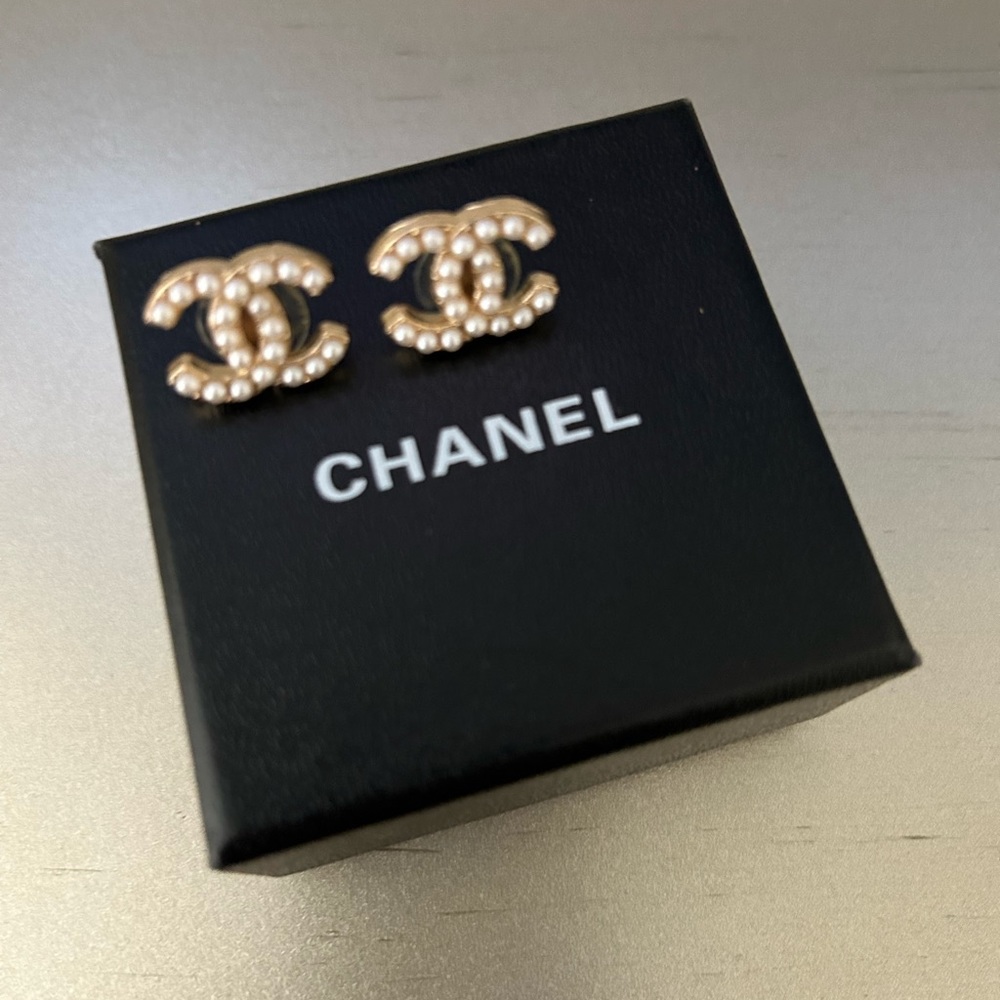 Vintage Chanel button earrings